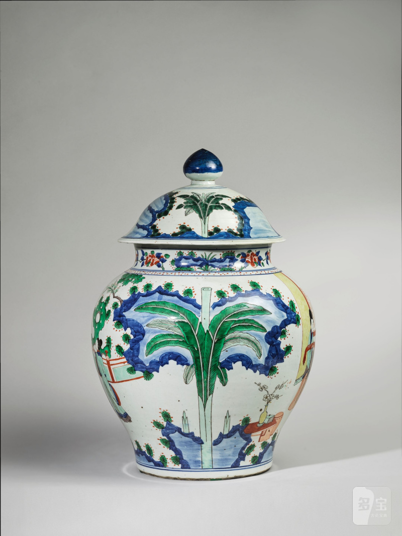 清 十九世紀 五彩仕女圖蓋罐 | GRANDE POTICHE COUVERTE EN PORCELAINE WUCAI - 图3